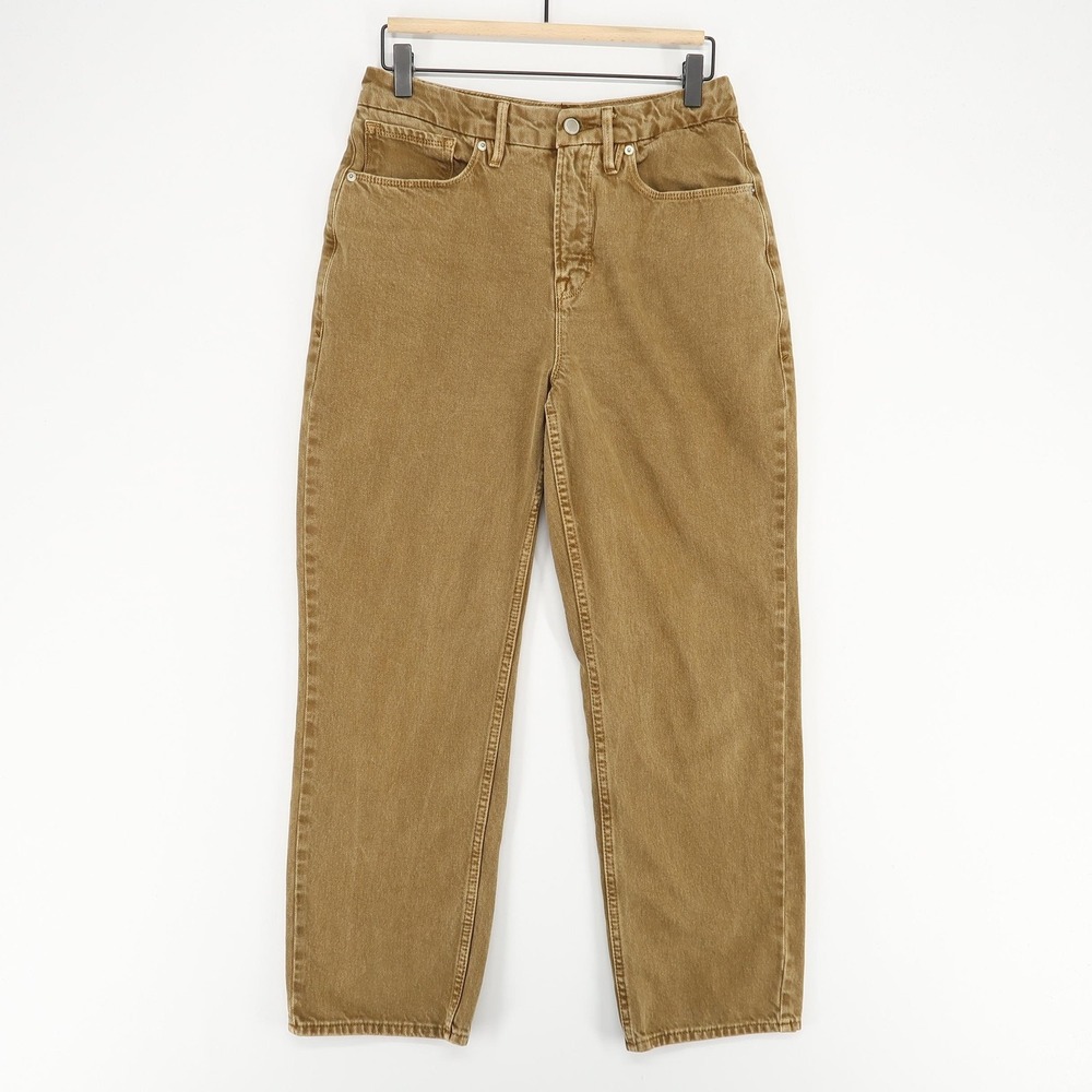 Good American High-Rise Straight Leg Jeans in Camel